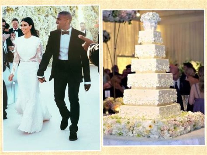 Kim Kardashian & Kanye West Wedding Cake — Gorgeous, Towering Dessert – Hollywood Life